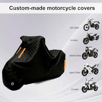 Hail Proof Waterproof Motorcycle Cover for Yamaha YZF-R1S Heavy Duty Motorbike Cover丨for Electric Bikes Mopeds & Mobility Scooters Rain Wind Protection Snow-HJ65 - size: for YZF-R1S