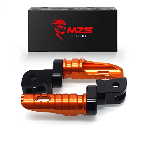MZS Motorcycle Foot Pegs, Double Adjustable Front Rider Footpegs Footrest Rest Pedal CNC Orange FK004 Compatible with 200 250 390 690 790 890 Models - size: 200 250 390 690 790 890 Models
