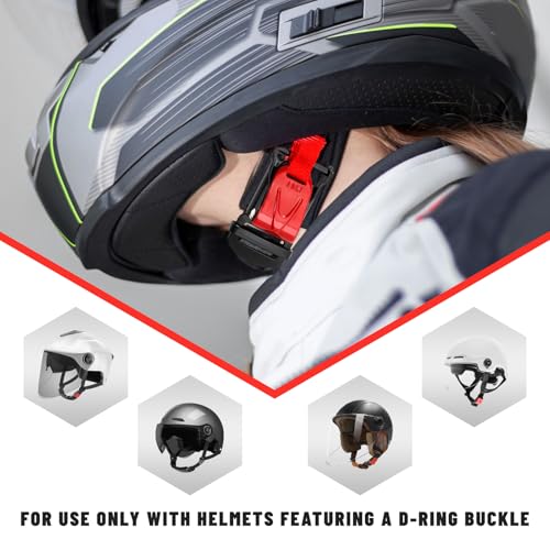 Sun Walker Helmet Quick Release Buckle Kit, Motorcycle Helmet Pull Lock for Chin Strap Up to 1", Bicycle Ratcheted Buckle Set (Red) - color: Red