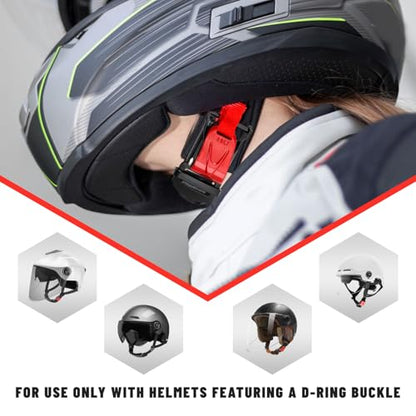 Sun Walker Helmet Quick Release Buckle Kit, Motorcycle Helmet Pull Lock for Chin Strap Up to 1", Bicycle Ratcheted Buckle Set (Red) - color: Red