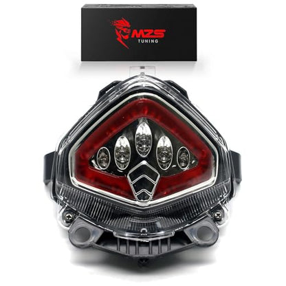 MZS Motorcycle Tail Light, LED Integrated Turn Signal Blinker Clear Compatible with CBR500R CBR 500R CB500F CB500X 2013-2015 - size: CBR500R/CB500F/CB500X