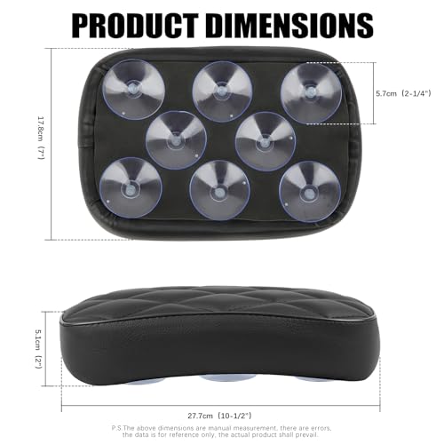 DREAMIZER Motorcycle Leather Pillion Rear Passenger Pad Seat 8 Suction Cups Black Liamond Rectangular Seat Compatible with Harley Cruiser Chopper Custom Dyna Sportster Softail Touring XL883 1200 48 - style: Diamond Black