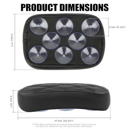 DREAMIZER Motorcycle Leather Pillion Rear Passenger Pad Seat 8 Suction Cups Black Liamond Rectangular Seat Compatible with Harley Cruiser Chopper Custom Dyna Sportster Softail Touring XL883 1200 48 - style: Diamond Black