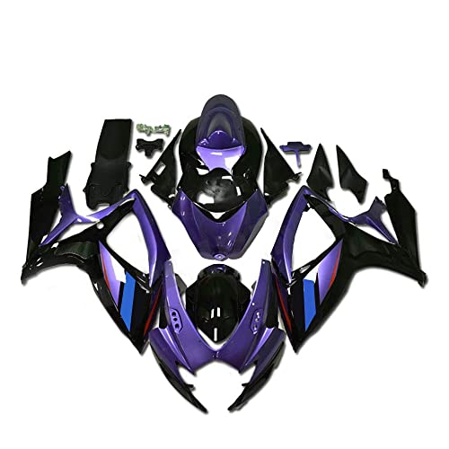 FLPRO Injection Full Fairing Kit Fit for Suzuki 2006 2007 GSXR600 GSXR750 K6 GSX-R600 GSX-R750 06 07 ABS Plastic Motorcycle Bodywork Gloss Purple Black - color: gloss purple black