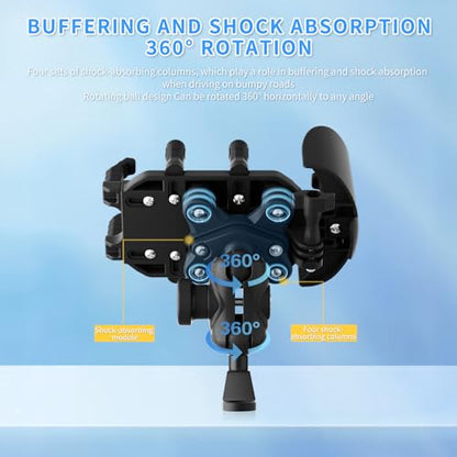 Motorcycle Rearview Mirror Phone Holder, 8-Claw Heavy Duty Thick Phone Mount Compatible with iPhone 15/14/13 Pro Max, Samsung Galaxy S23/S22 Ultra, Gopro Camera - color: Rearview Mirror Mount