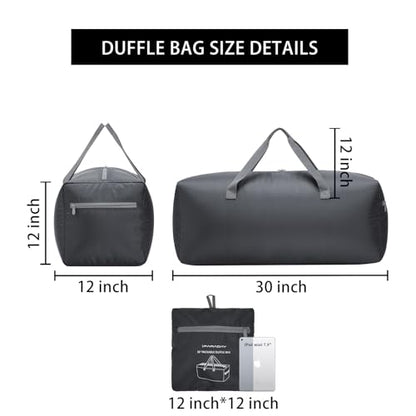 iFARADAY Foldable Duffel Bag 30" / 75L Lightweight with Water Rresistant for Travel-Grey - color: Grey-75L
