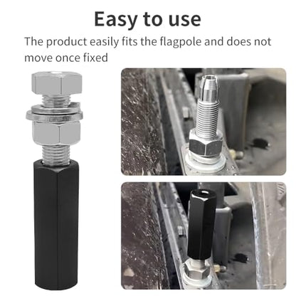 1Pcs 1/4'' Flag Poles Compatible with All ATV UTV Motorcycle Dirt Bike All (Black) - color: Black