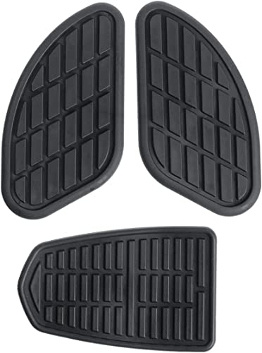 Motorcycle Cafe Racer Tank Traction Pad Side Gas Tank Knee Grip Protector Fuel Tank Stickers Vintage Side Panels (Black) - color: Black
