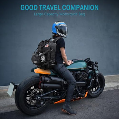 Motorcycle Backpack for Men Riding Helmet Backpacks with Hat Carrier/Storage Waterproof Large Capacity Travel Bag Motorcycle Cycling Gear Accessories