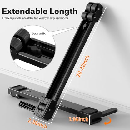 Appliance Rollers Heavy Duty,Newest Extendable Appliance Sliders,Liftable Washing Machine Base,Easily Move Washer and Dryer Machines,Refrigerators,Furniture-Black - color: Black