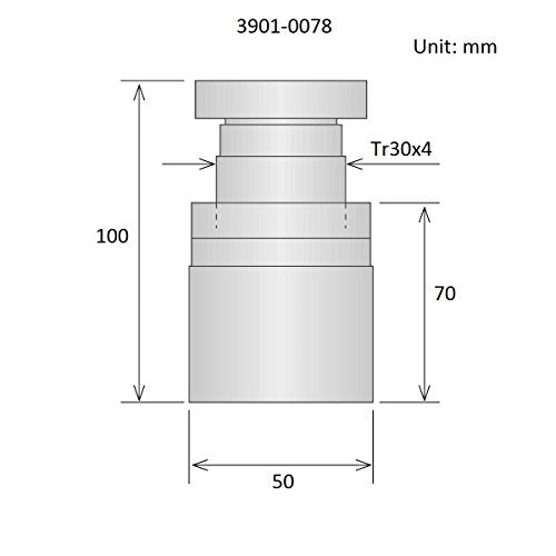 HHIP-3901-0078 Adjustable Screw Jacks (Various Adjustable Ranges 23-30mm to 100 to 140mm) - size: Adjustable Range 70-100mm