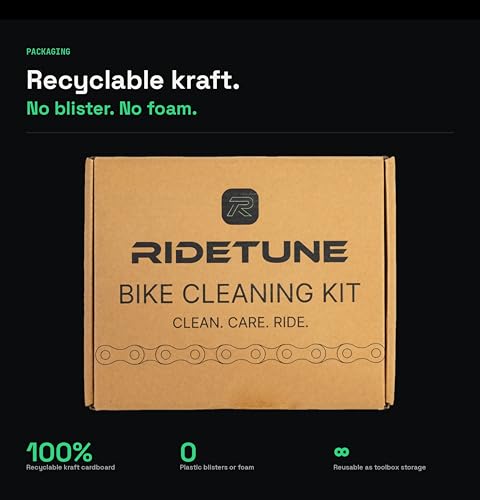 Bike Chain Cleaner Kit - 4-Piece Bicycle Chain Cleaning Tool with 500ML Biodegradable Degreaser, Microfiber Cloths & Sponge for Road, MTB, Gravel & E-Bike Drivetrain Maintenance