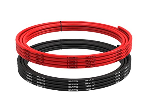 TUOFENG 18awg Electrical Wire 10 Feet [5 ft Black and 5 ft Red] 18 Gauge Silicone Wire Hook Up Wire Cable - Flexible Silicone Wire of Tinned Copper Wire High Temperature Resistant - size: 18 AWG Silicone Wire 2 Colors 5ft Each