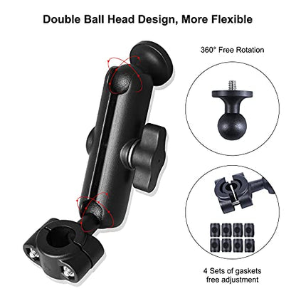 360° Dash Cam Mount for Gopro Hero 9 8 7 6 5 4 Session, Motorcycle UTV ATV Rearview Mirror Stand, Sports Camera Bracket, Bicycle Action Camera Clamp Holder for SJCAM Canon DSLR Action Camera