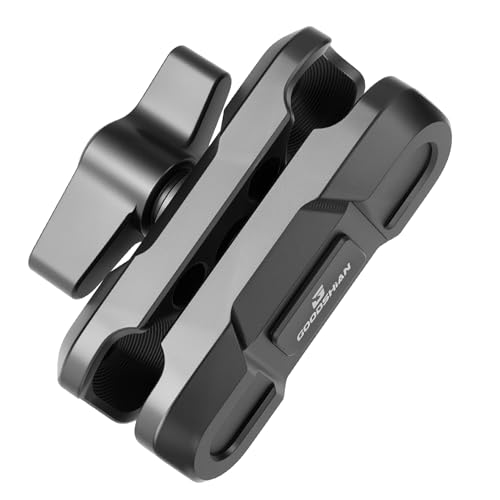 1 Inch Double Socket Arm, Aluminum Alloy Dual Ball Adapter Mount for 25mm Ball Head, Motorcycle Car Phone Action Camera Mount Extension Link