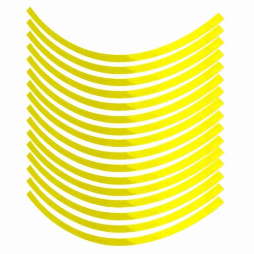 Reflective Wheel Rim Stripe Decal Sticker for 16-19 inch Rim Size Universal Car Motorcycle Wheel Reflective Pinstripe Decal Tape Sticker Decoration Film (Fluorescent Yellow)