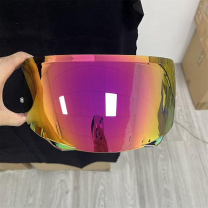 HJ-33 Helmet Visor For i90.Replacement Motorcycle Helmet Shield Compatible with HJC i90 (Revo Pink Gold) - color: Revo Pink Gold