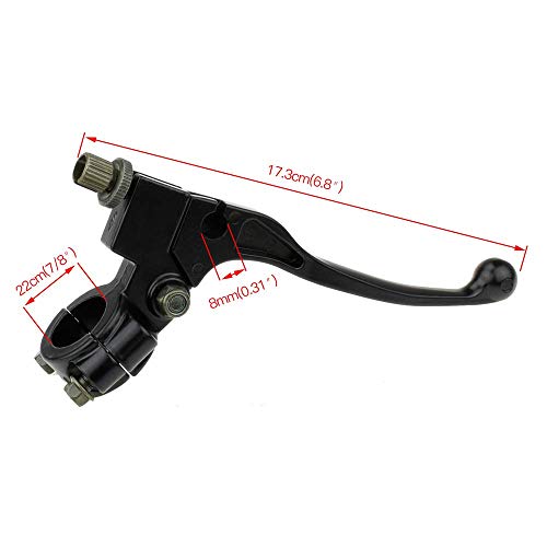 HIAORS 7/8'' Left Clutch Lever Handle Cable Compatible with SSR 50cc 70cc 90cc 110cc 125cc 150cc Baja TaoTao DB17 DB27 Apollo RFZ X-pro Coolster QG-213A XR80 CRF70 Pit Dirt Bike Motocycle Parts Black