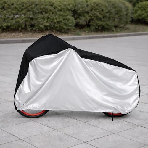210D Heavy-Duty Motorcycle Cover, Waterproof Windproof UV Resistant with Lock Hole, Universal Fit for Motorcycles, Scooters & Electric Bikes