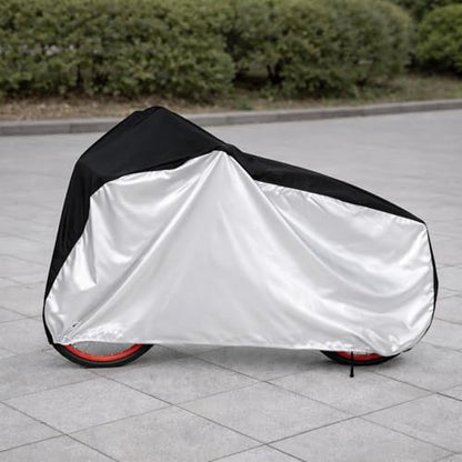 210D Heavy-Duty Motorcycle Cover, Waterproof Windproof UV Resistant with Lock Hole, Universal Fit for Motorcycles, Scooters & Electric Bikes