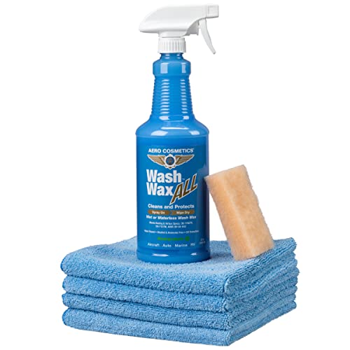 Wet or Waterless Wash Wax Kit 32 Fl. Oz Kit. Cleans, Protects, Shines. Aircraft Quality Just Spray On and Wipe Dry - size: 32 Fl Oz (Pack of 1)