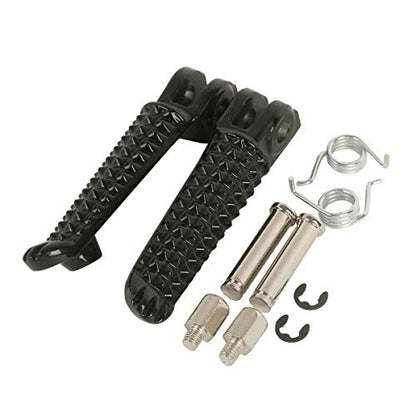 TCMT Black Front Footrest Foot Pegs Fit for Yamaha YZF R1 1998-2023 R1S R1M 2015-2023 YZF R6 1999-2020 YZF R6S 2003-2009 - color: Black