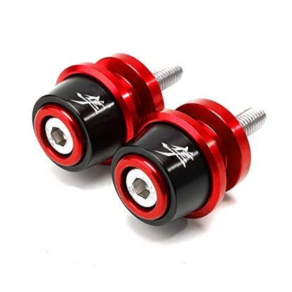 MOWOK Fits For SUZUKI Hayabusa GSX1300R GSX 1300R Gen 3 1999-2021 2022 2023 2024 2025 2026 Accessories Motorcycle M8 Swingarm Spools Slider Stand (Black) (Red) - size: Red