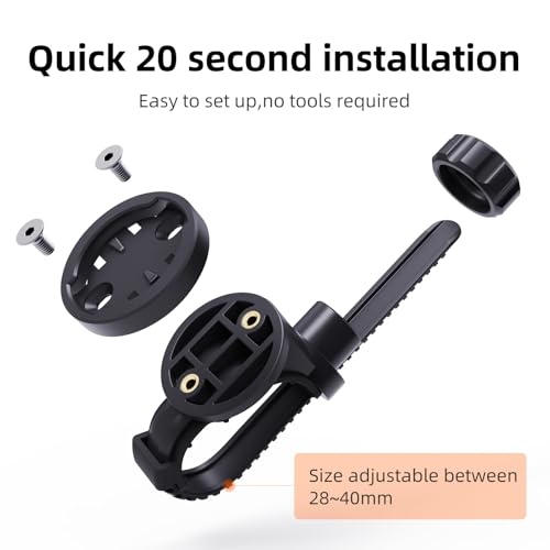 Out-Front Bike Mount Compatible with Garmin Edge, iGPSPORT, XOSS, CooSpo Magene, CYCPLUS GPS Cycling Computer&Lights Adjusted Between 28~40mm Suitable for Round Tube&Flat Handlebars(S12) - style: S12