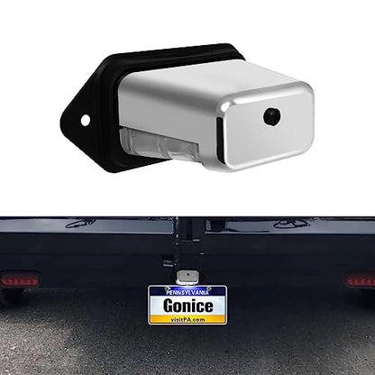 Gonice Super-Bright LED License Plate Light - 6-SMD Universal Fit for Truck Trailer Van RV SUV Boat - Under Hood Light - DOT FMVSS 108 Compliant, 12V-24V DC Waterproof - color: Chrome