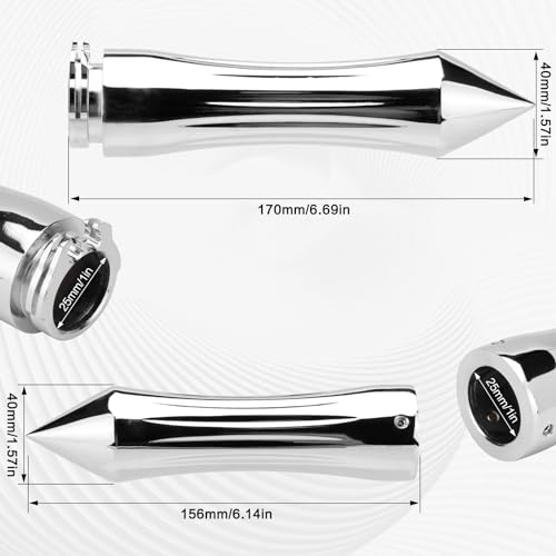 Motorcycle Hand Grips 1 Inch 25MM Handlebar Grip Throttle Non-Slip Universal Compatible with Harley Davidson Dyna Sportster 883 Road King Electra Glide Street Glide - color: Chrome-B