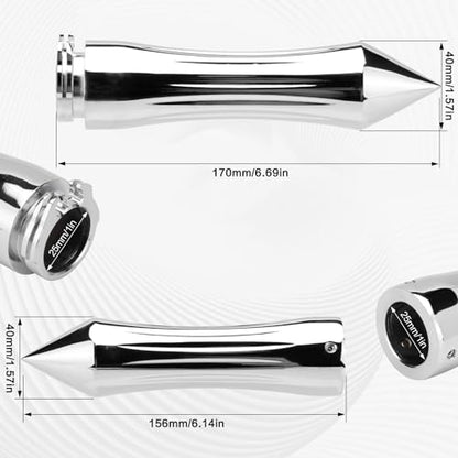 Motorcycle Hand Grips 1 Inch 25MM Handlebar Grip Throttle Non-Slip Universal Compatible with Harley Davidson Dyna Sportster 883 Road King Electra Glide Street Glide - color: Chrome-B
