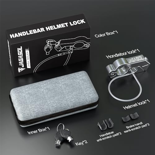 JAGASOL Motorcycle Lock Combo - Helmet & Brake Lock for Motorcycles, Mopeds, Scooters, ATV, Dirt Bikes & Street Bikes - color: Silver