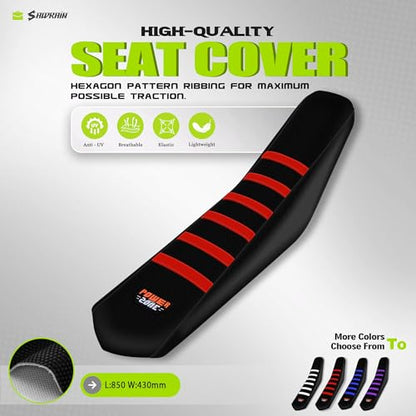 Ribbed Electric Bike Seat Cover Compatible with Tutti Soleil 01 - Non-Slip Waterproof Rubber Seat Cushion Protector (Red) - color: Red