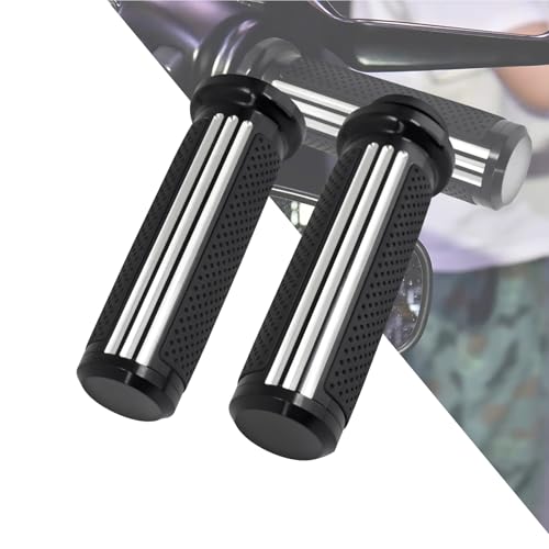 1" Electronic Throttle Defiance Handlebar Grips 25mm Hand Grips Fit for Harley Touring Street Glide Road King Road Glide Electra Glide - color: #1 Black&Chrome