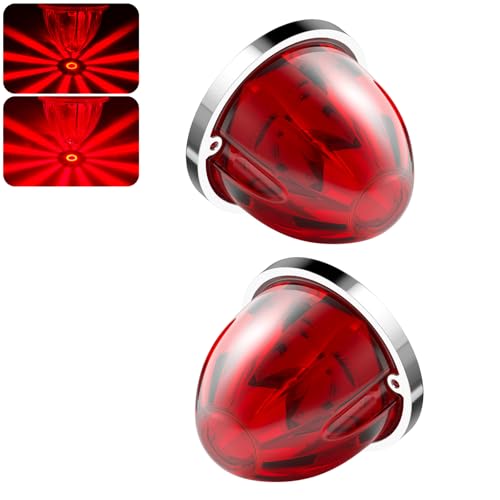 BJZ 2Pcs Red Watermelon LED Strobe+Constant Marker Lights Dual Function Watermelon-shaped Side Marker Clearance Tail Top Cap Roof Lights for Trailer Truck Semi-trailer Heavy-duty Truck Bus Van - color: Red, size: 2 Pack
