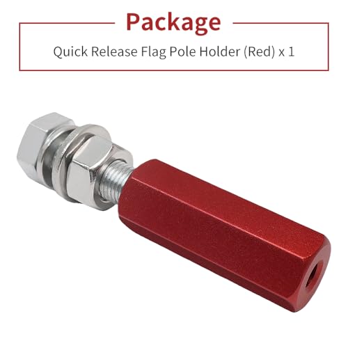 1Pcs 1/4'' Flag Poles Compatible with All ATV UTV Motorcycle Dirt Bike All (Red) - color: Red