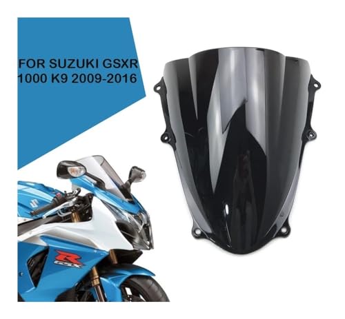 Motorcycle Windscreen for SU&ZUKI GSXR 1000 R GSX-R1000 K9 2009-2016 2010 2011 2012 2013 2014 2015 2016 Windshield WindScreen Double Bubble GSXR1000 - color: Blue
