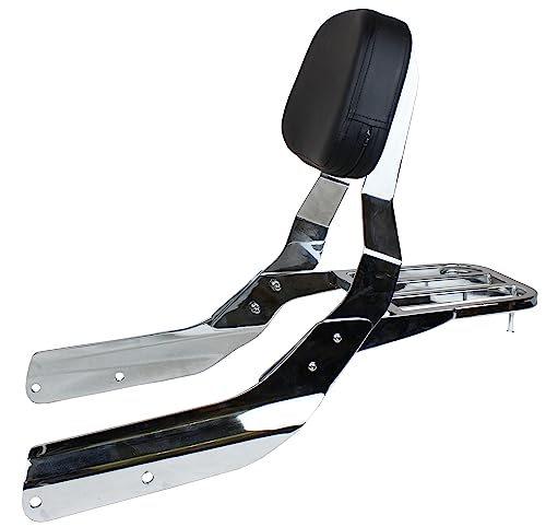 YHMOTO Passenger Sissybar Backrest with Luggage Rack Fits for Honda VTX 1300 1800 N/R/S Models 2002-2008 (Style B-Chrome) - size: Style B-Chrome