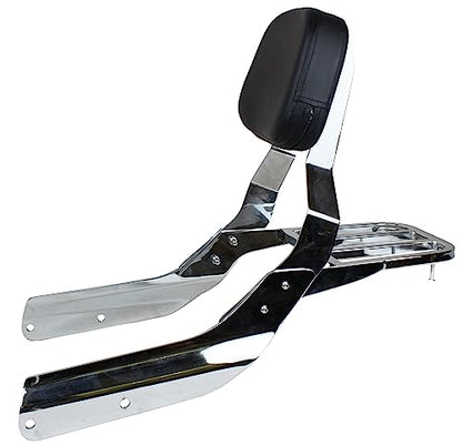 YHMOTO Passenger Sissybar Backrest with Luggage Rack Fits for Honda VTX 1300 1800 N/R/S Models 2002-2008 (Style B-Chrome) - size: Style B-Chrome
