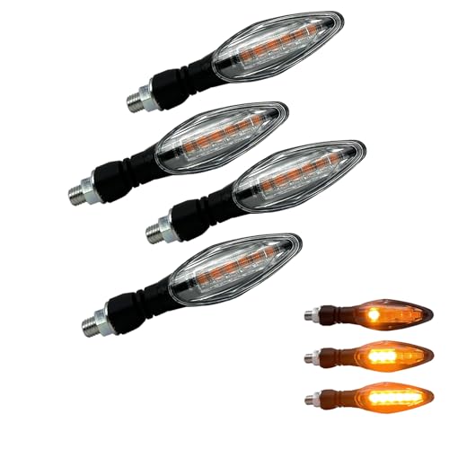 LED Sequential Turn Signal Light E-MARK Vehicle Inspection 4pcs set Motorbike Universal High brightness Winker DC12V (Clear / 4pcs, Model 2 PRO) - color: Clear / 4pcs, size: Model 2 PRO