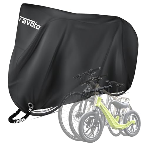 Favoto Bike Cover Outdoor Storage - Waterproof Bicycle Cover for 3 Bikes Sun Rain Dust Wind Proof Heavy Duty with Storage Bag Bike Tarp for Mountain, Road & Electric Bikes - color: Black, size: XXXL for 3 bikes