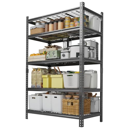 Heavy Duty Metal Storage Shelves - 5-Tier Adjustable Shelving Unit with 2500 LBS Load Capacity for Garage, Pantry, Basement, Bathroom, Laundry Room Organizer, 36" Long x 16" Wide x 72" High - size: 72" H x 36" W x 16" D