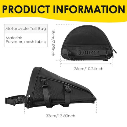 Motorcycle Tail Bag Multifunctional Waterproof Storage Saddle Bag with Straps Non Slip Base Top Motorcycle Seat Bag Sports Motorbike Rear Rack Bag