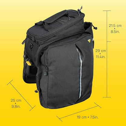 Topeak MTX TrunkBag - Rear Bicycle Bag - Spacious Storage and Easy Mounting - style: Panniers, Expandable Top