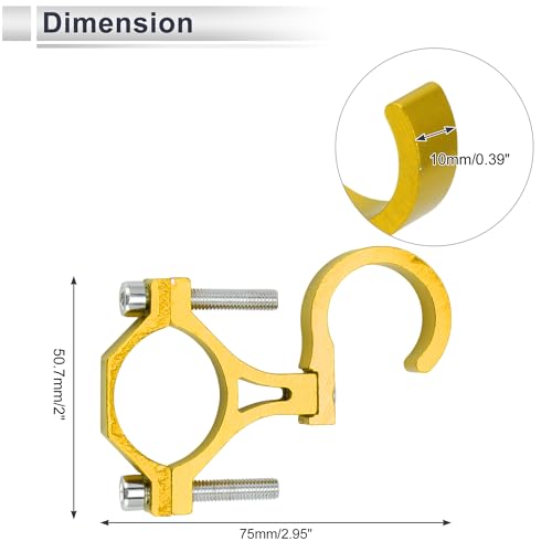 Motoforti Universal Motorcycle Hanging Hook Arc Motorcycle Helmet Luggage Bag Holder Hanger for Scooters Bicycles Aluminum Alloy Golden Yellow 1 Set