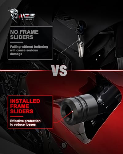 MZS Motorcycle Frame Sliders POM Compatible with CB600F CB600 CB599 599 2004-2007, Falling Crash Protector Guards Engine Fairing Protection No Cut Kits Black - size: CB600F / CB600 / CB599