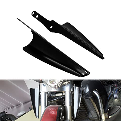 Front Fork Mount Wind Deflectors Compatible with Harley Electra Glide Road King Street Glide 1995-2023 (Color:Black) - color: Black