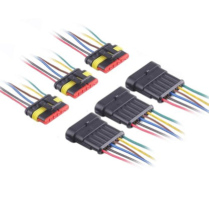 6 pin Waterproof Connectors,6 Wires Car Electrical Connector,with Wire 16 AWG Marine for Car,Truck,Boat,Motorcycle and Other Wire Connections. (3pairs) - size: 6-way