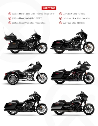 XMT-MOTO Driver Passenger Seat Backrest Pad Fit For Harley Touring Road King 2014-2023 - style: Seat+ King Chopped Passenger Backrest For Harley Touring '09-'23