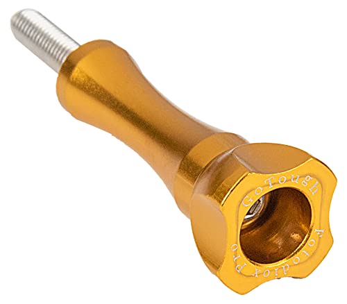 Fotodiox GoTough 45mm Gold Metal Thumbscrew Compatible with GoPro HERO3, HERO3+, HERO4, HERO5, HERO6, HERO7 2-Prong Mounting System Pro - color: Gold, size: Long